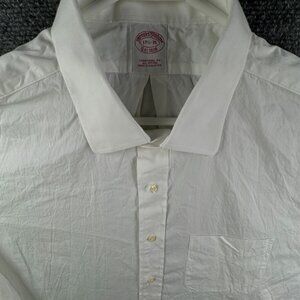 Brooks Brothers Men 17.5 35 Traditional Fit Button Up Shirt Long Sleeve White